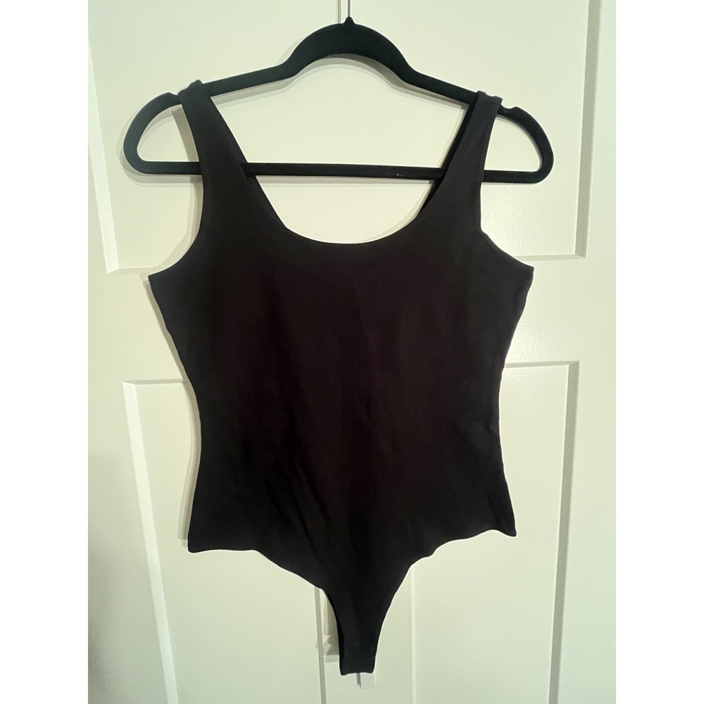 Scoop Women Black Scoop Neck Sleeveless Thong Bodysuit Size M SB7347HU